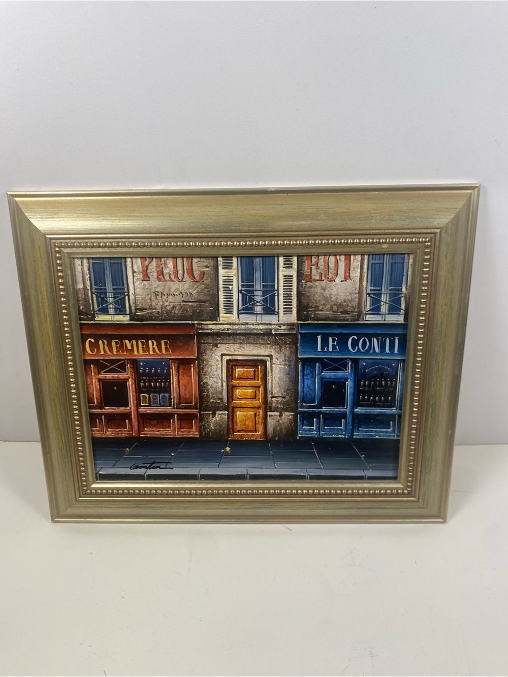 Parisian Storefront Oil Painting On Canvas
Gaston Mid Century Tourist Art